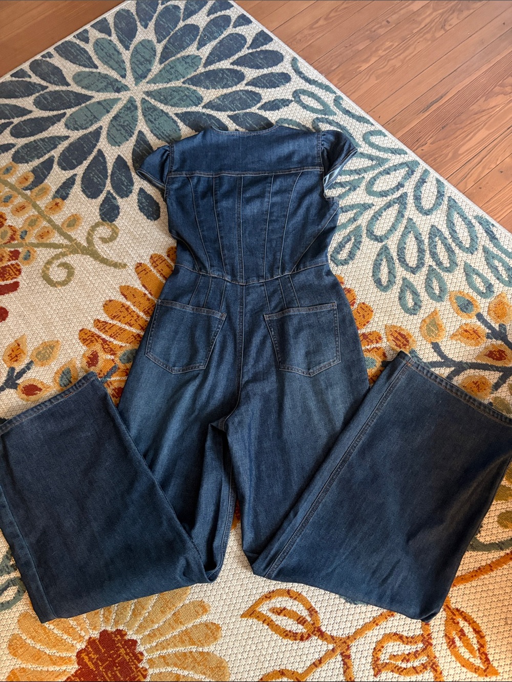 Avec Les Filles Women's Sweetheart-Neck Corset Zip-Up Jumpsuit size 6 - Picture 6 of 8